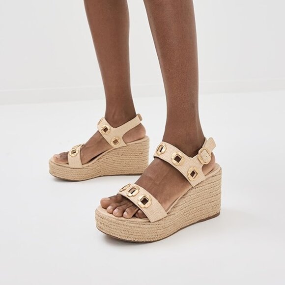 Larroude Milan Espadrille In Beige Raffia - Picture 5 of 13